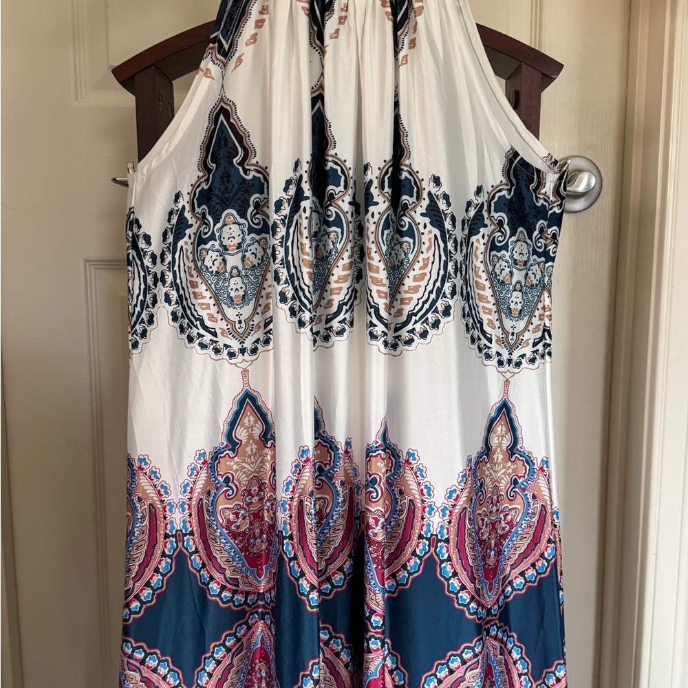 Elegant Multicolor Halter Dress